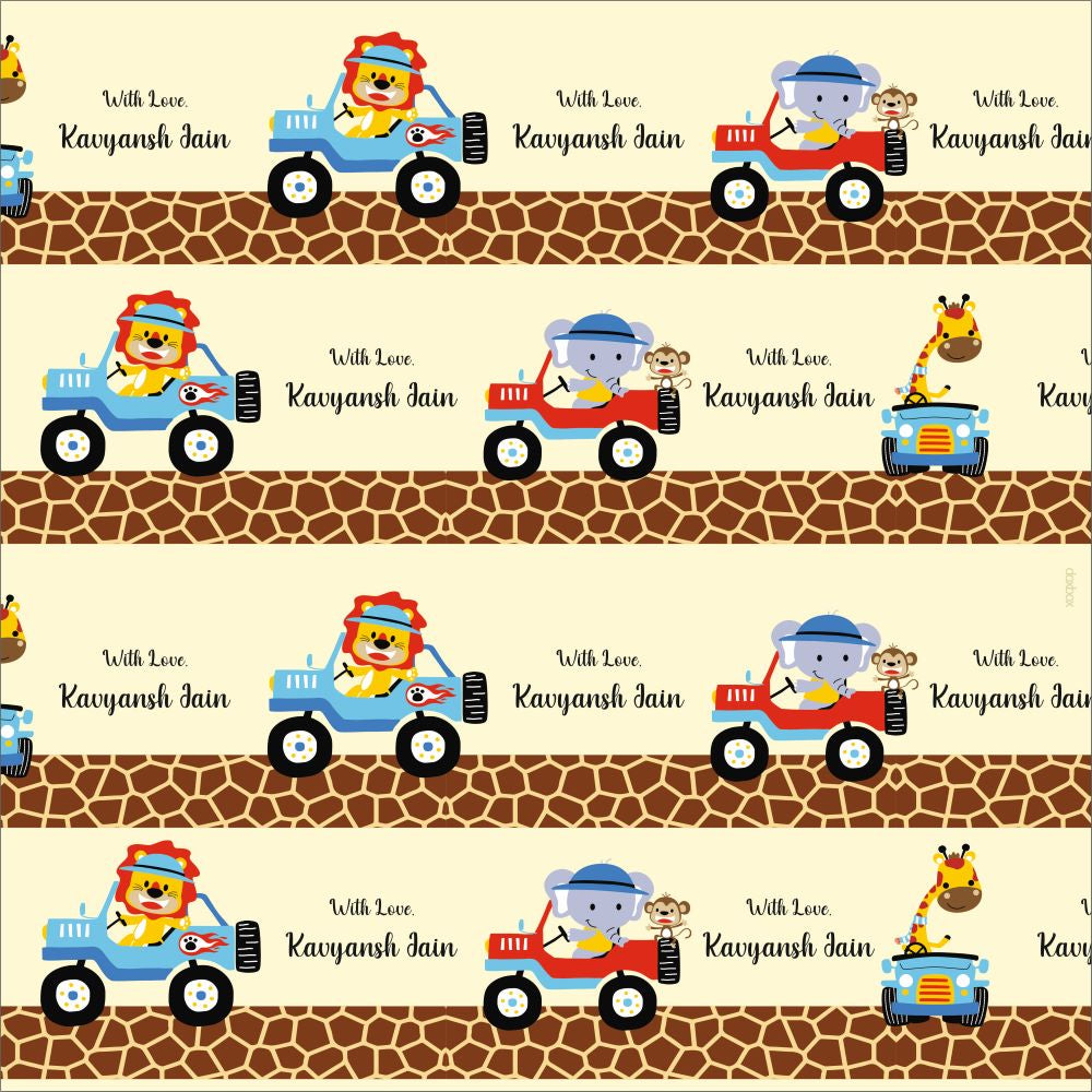 Wrapping Paper - Animal Ride - Peppydots