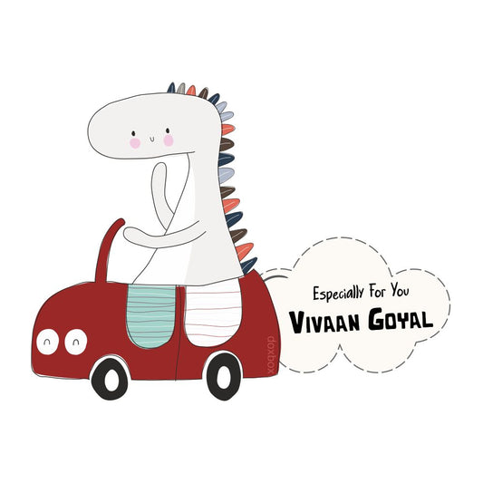 Gift Shape Sticker - Dino Drive - Peppydots