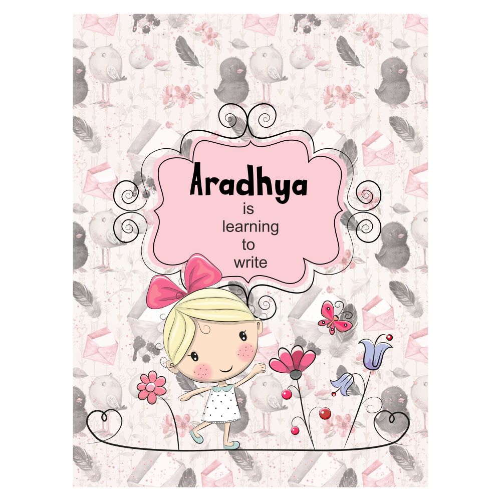 Writing Practice Book Girl with Butterfly - Peppydots