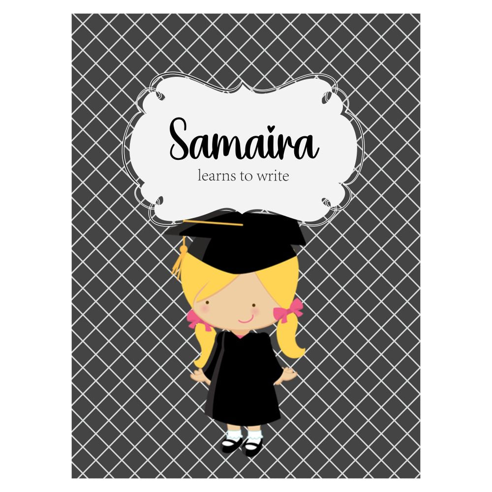 Writing Practice Book Graduation Girl - Peppydots