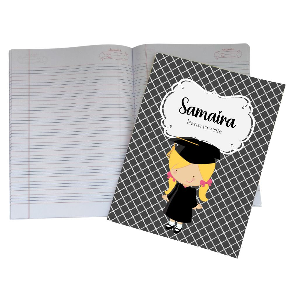 Writing Practice Book Graduation Girl - Peppydots