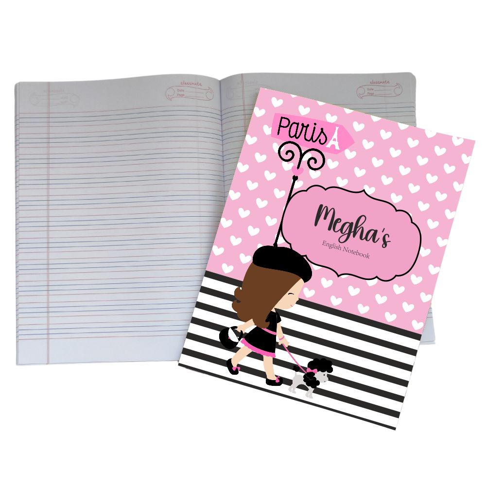 Writing Practice Book Paris Dog - Peppydots