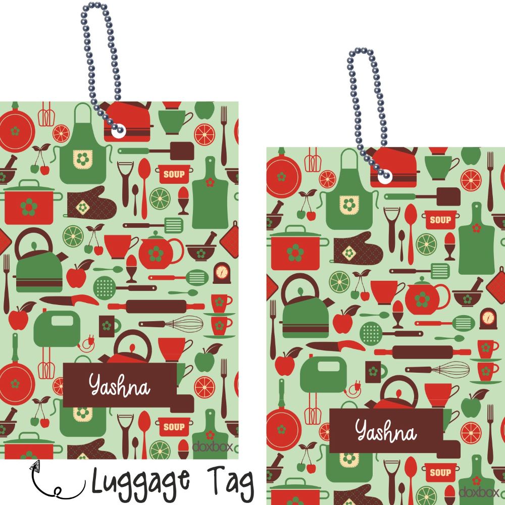Luggage Tag - Seamless Kitchen - Peppydots