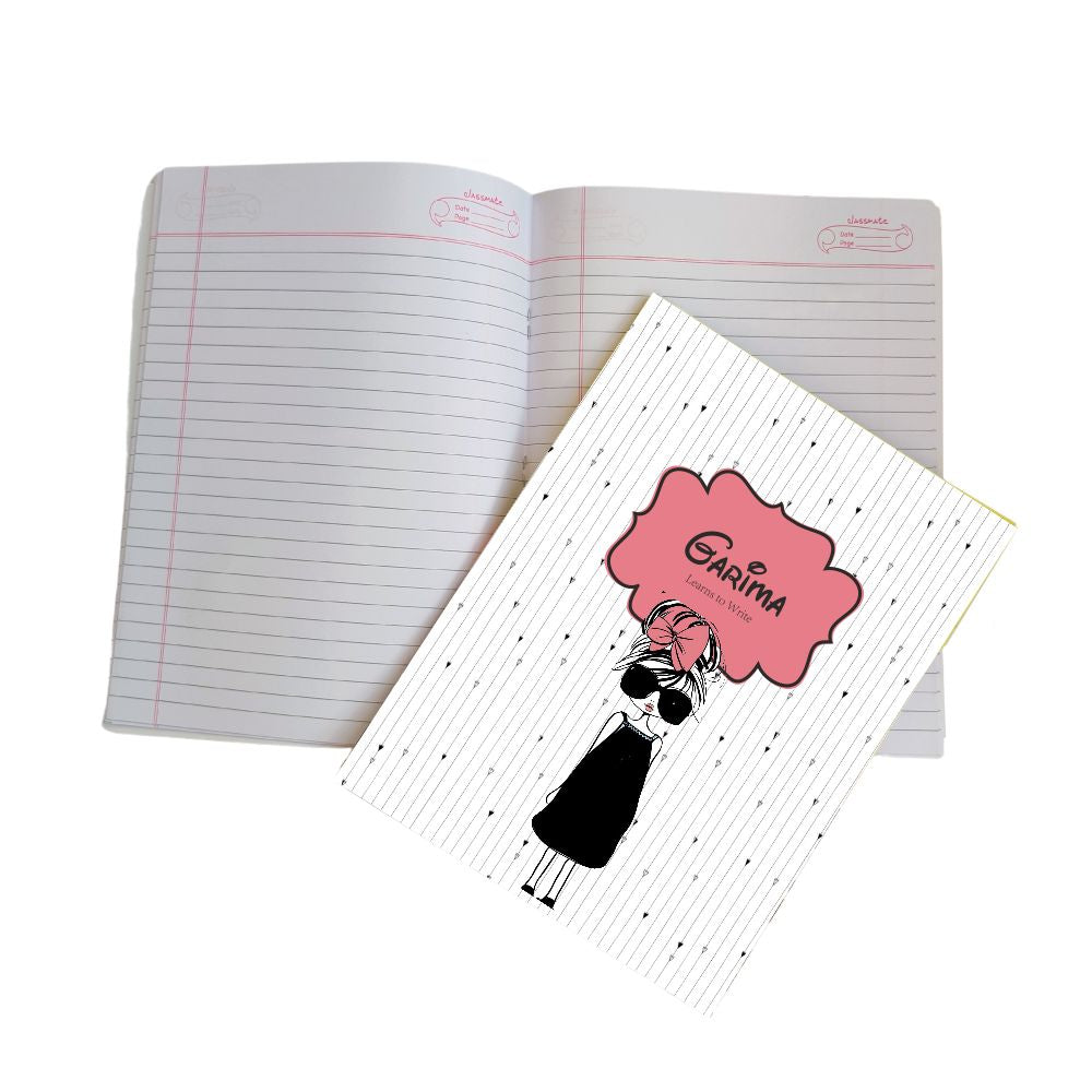 Writing Practice Book Camera Girl - Peppydots