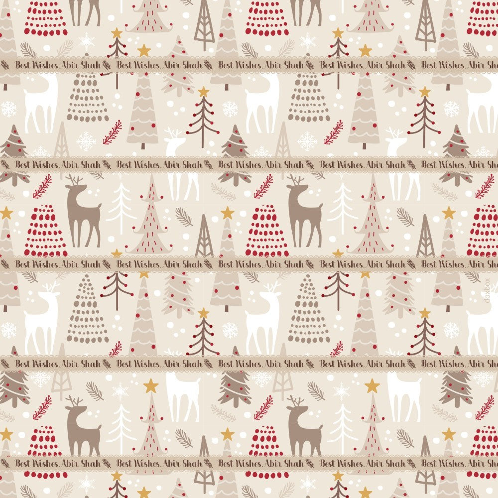 Wrapping Paper - Tree & Reindeer - Peppydots