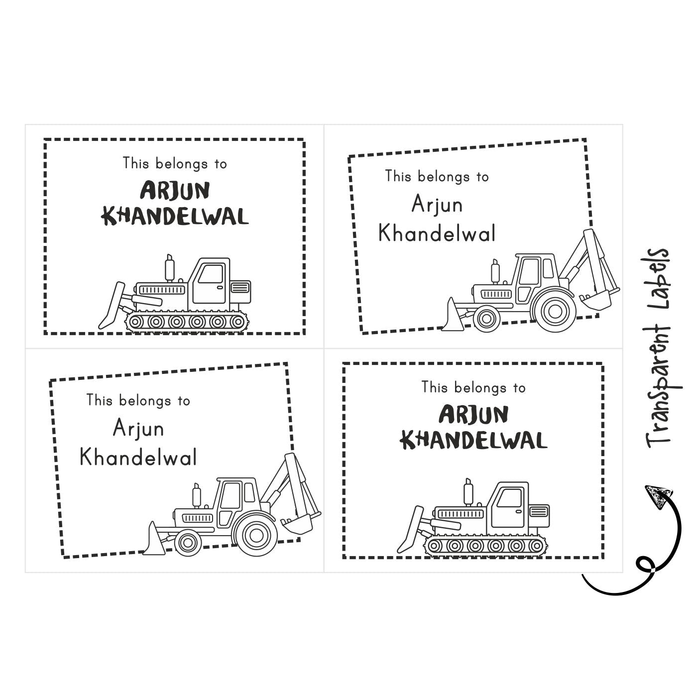 Transparent Labels - Transport - Peppydots