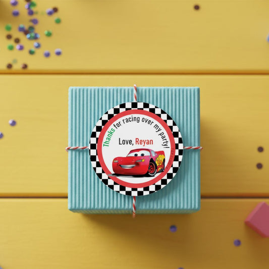 Round thank you label - 95 Car Doxbox Store|]Peppydots
