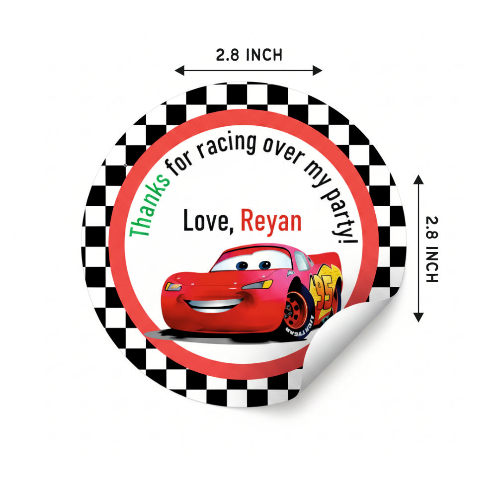 Round thank you label - 95 Car Doxbox Store|]Peppydots