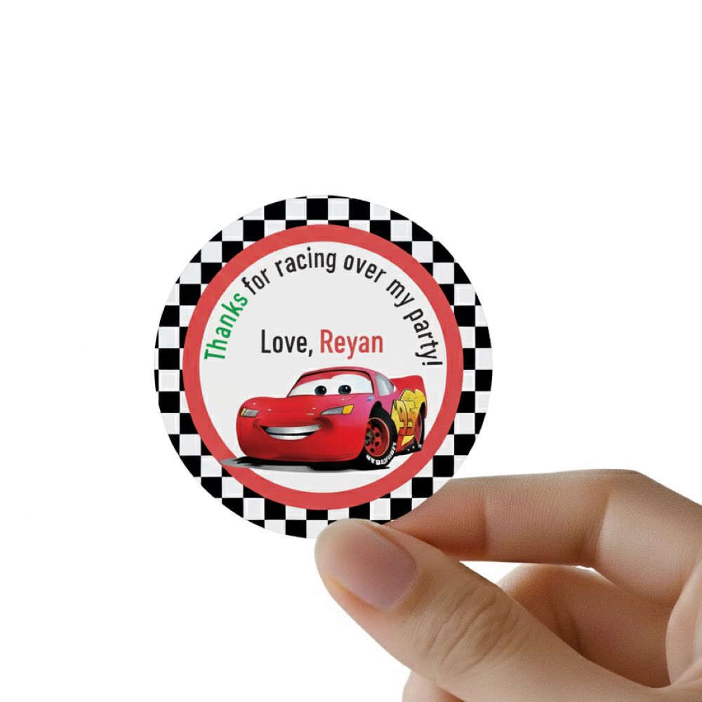 Round thank you label - 95 Car Doxbox Store|]Peppydots