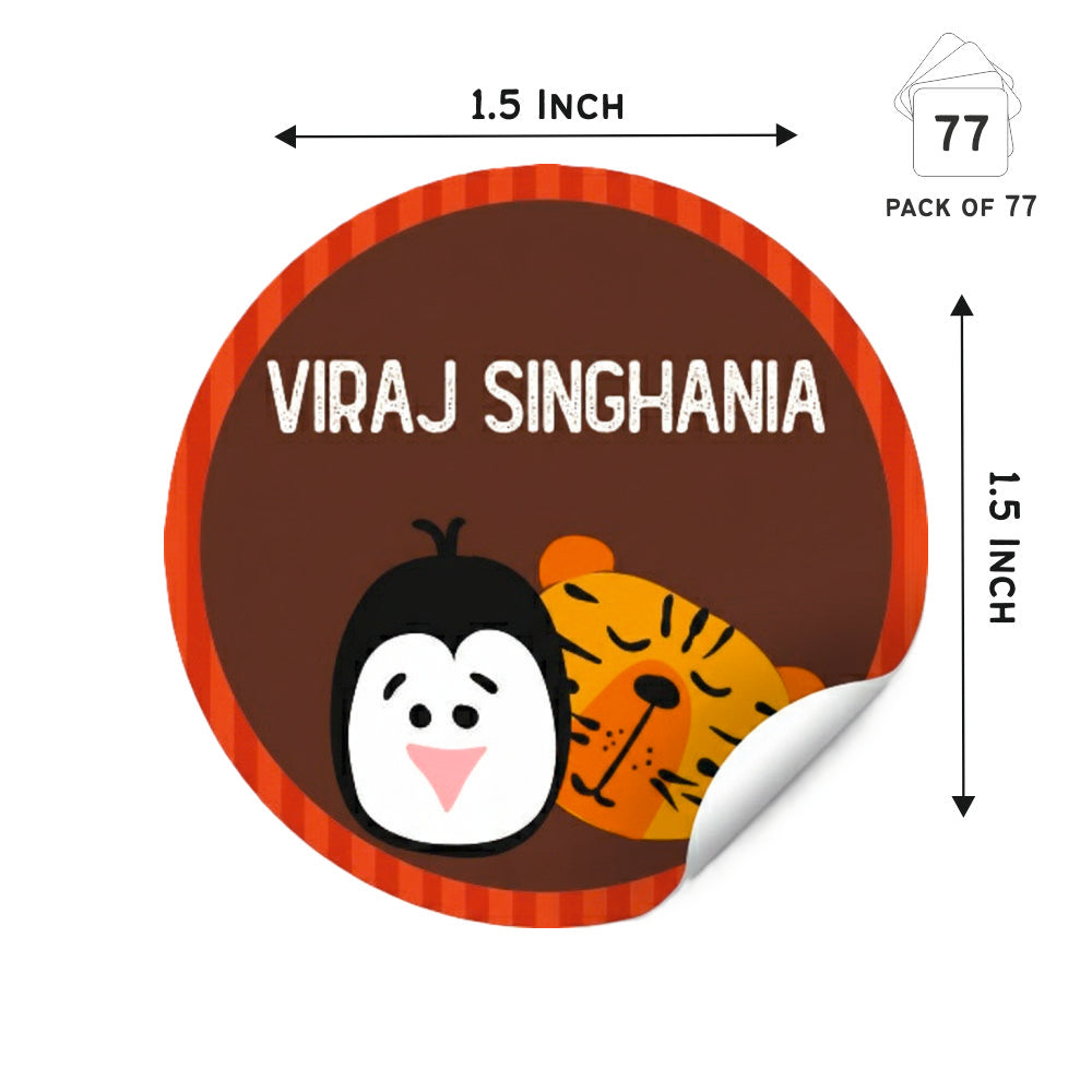 Round Waterproof Labels - Animal Faces Doxbox Store|]Peppydots