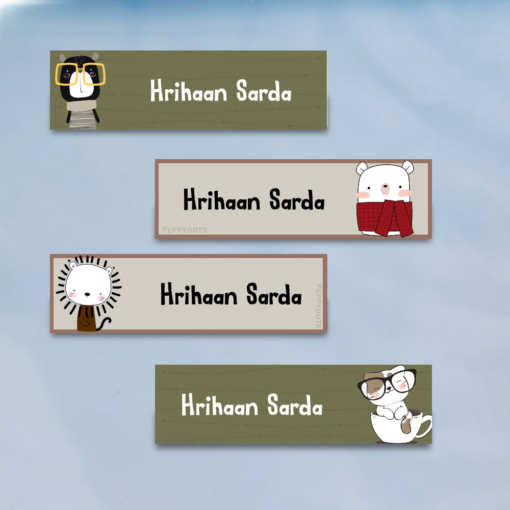Waterproof Labels - Animal Faces Doxbox Store|]Peppydots