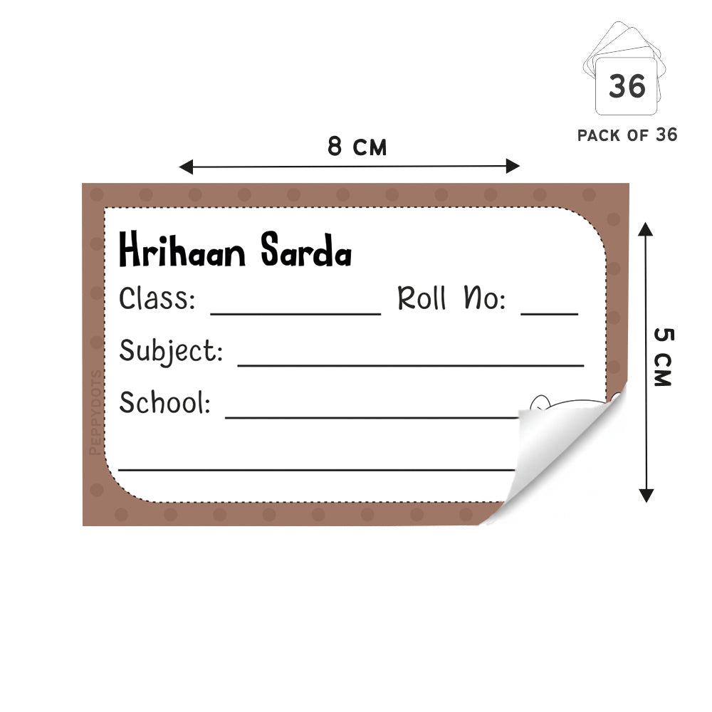 Personalized School Book Labels - Animal Faces Peppydots|]Peppydots