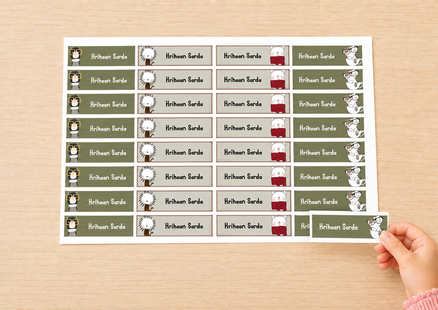Waterproof Labels - Animal Faces Peppydots|]Peppydots