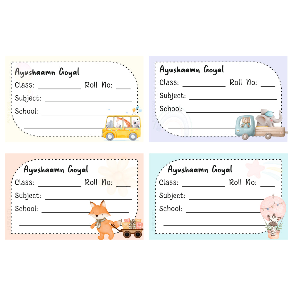 School Book Label - Animal Racer Doxbox Store|]Peppydots