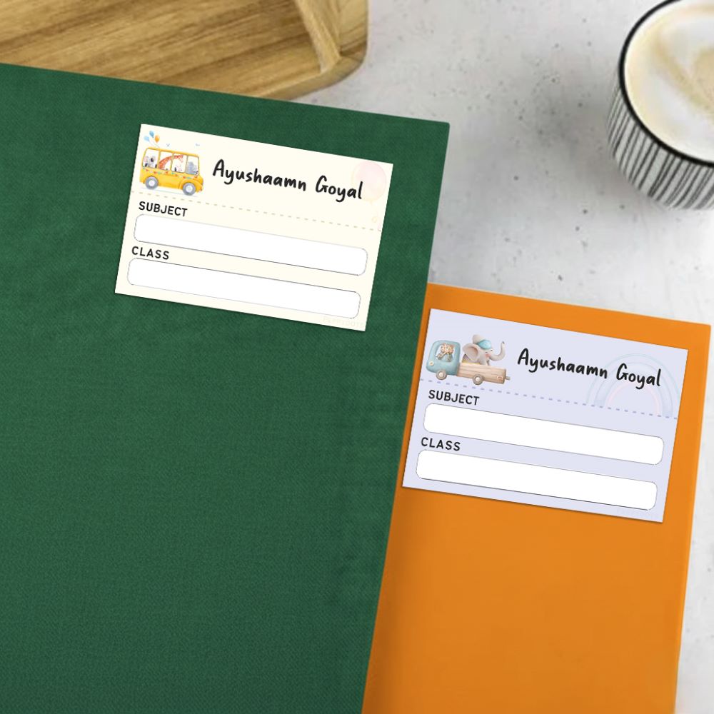 Mini SchoolBook Labels - Animal Faces Peppydots|]Peppydots