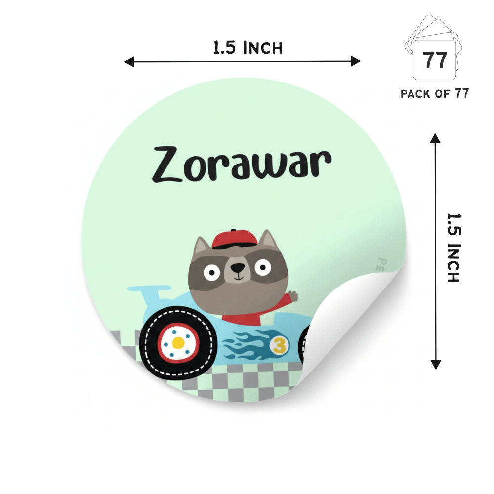 Round water proof label - Animal Racer Doxbox Store|]Peppydots