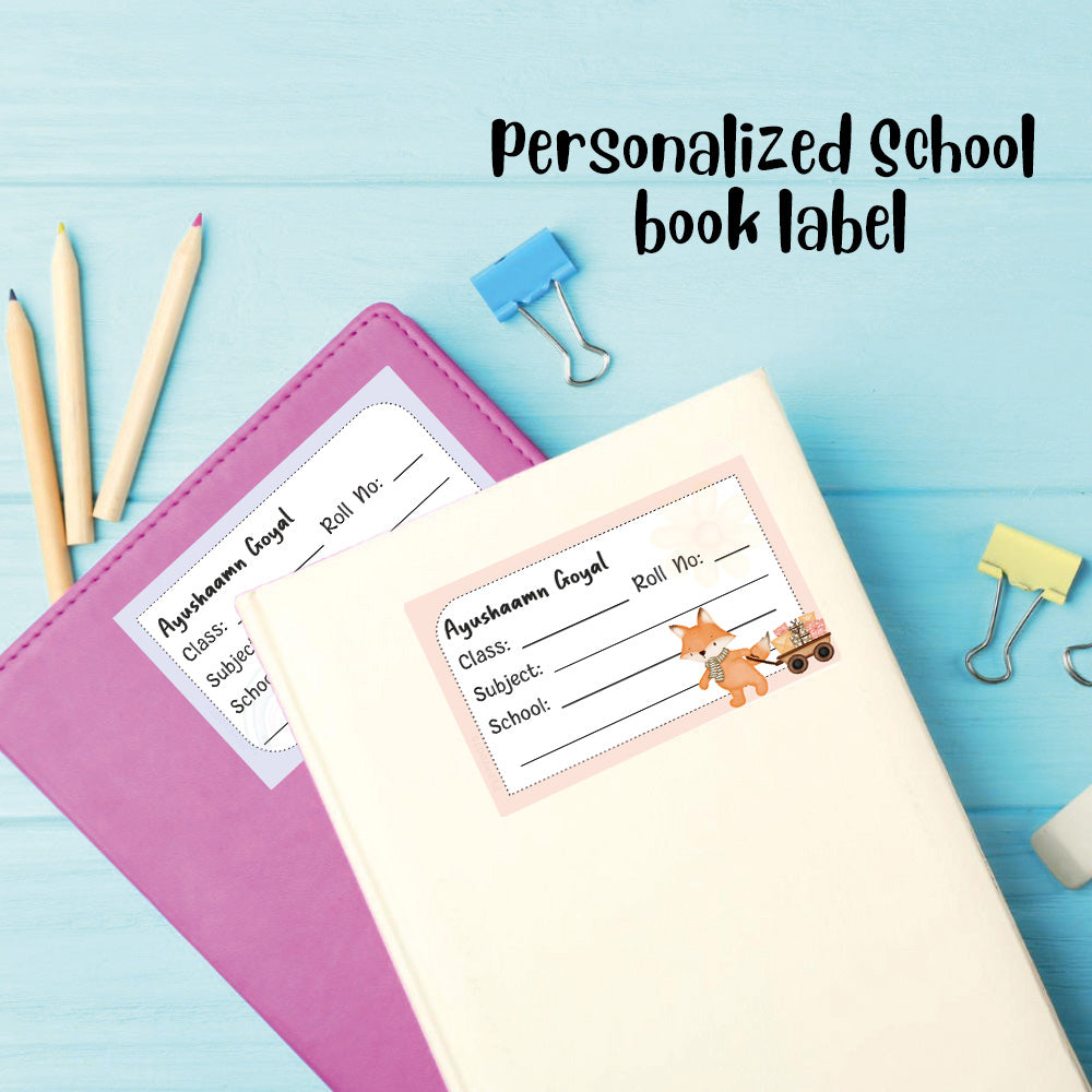Personalized School Book Labels - Animal Racer Peppydots|]Peppydots
