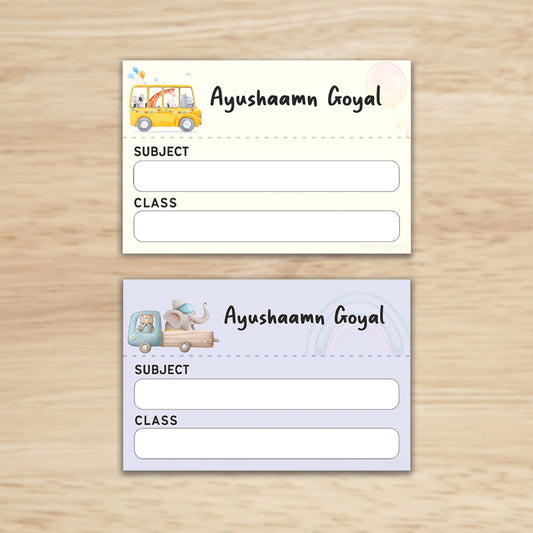 Mini SchoolBook Labels - Animal Faces Peppydots|]Peppydots
