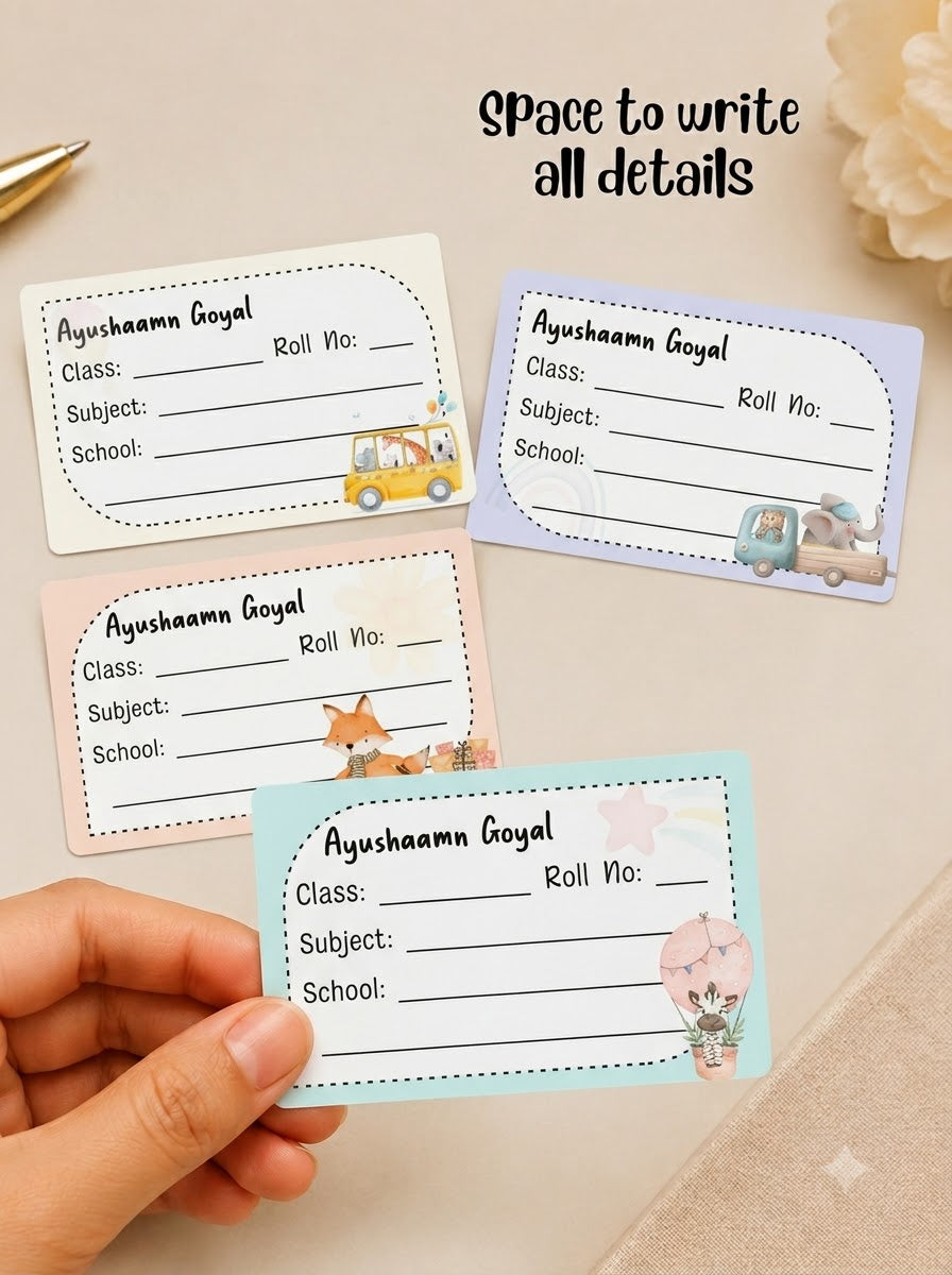 Personalized School Book Labels - Animal Racer Peppydots|]Peppydots