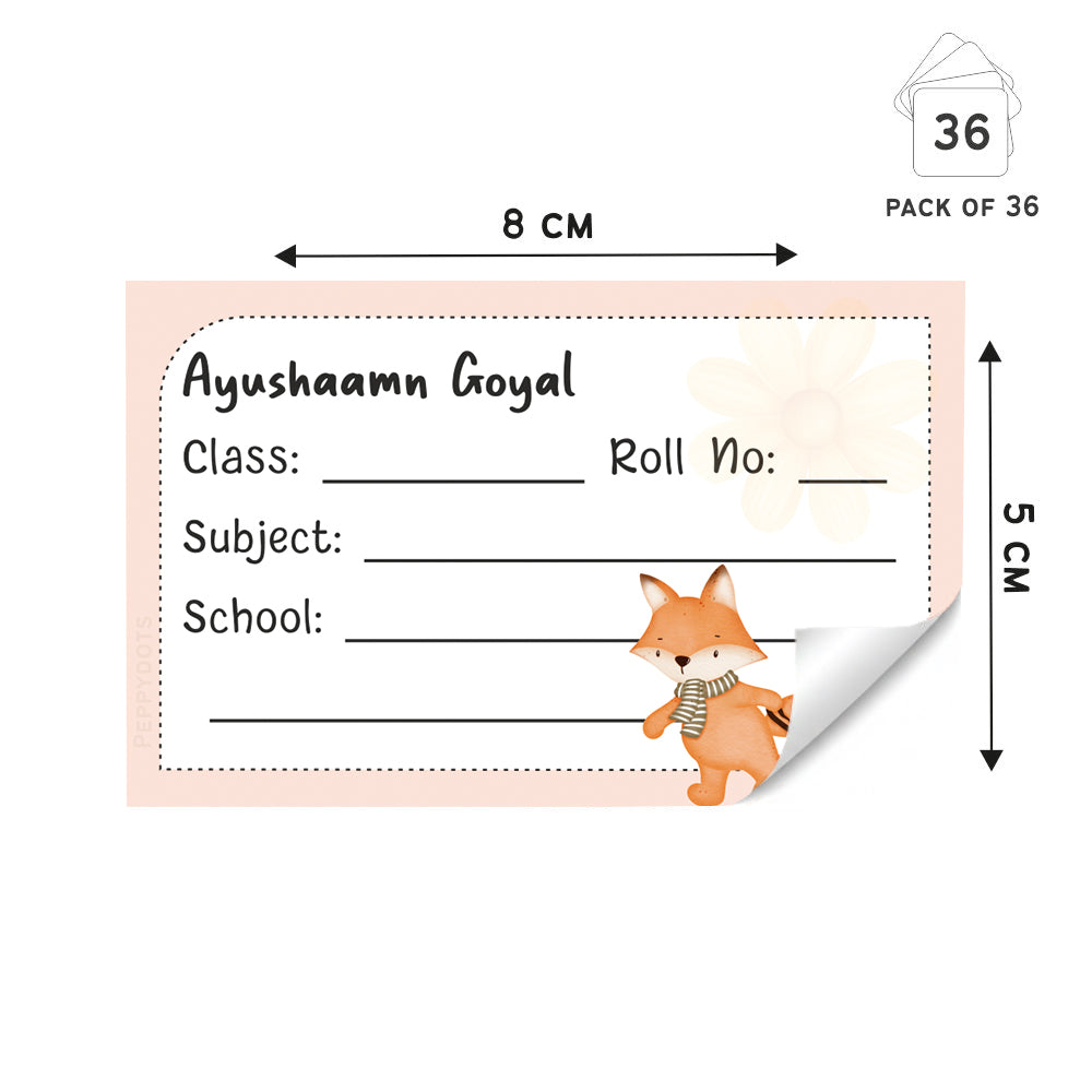 Personalized School Book Labels - Animal Racer Peppydots|]Peppydots