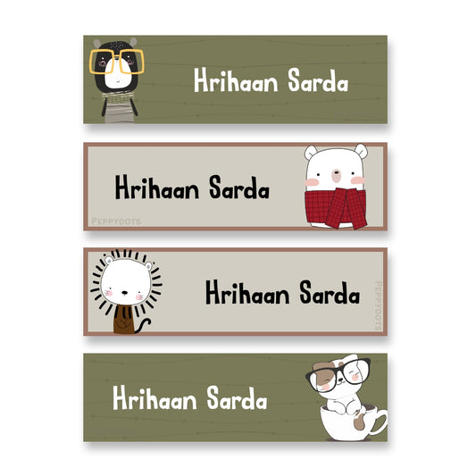 Waterproof Labels - Animal Faces Doxbox Store|]Peppydots