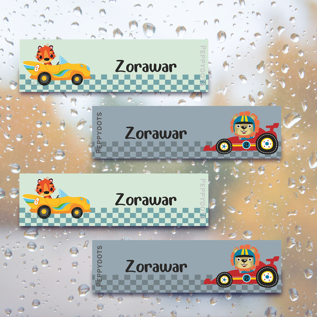 Waterproof Labels - Animal Racer Doxbox Store|]Peppydots