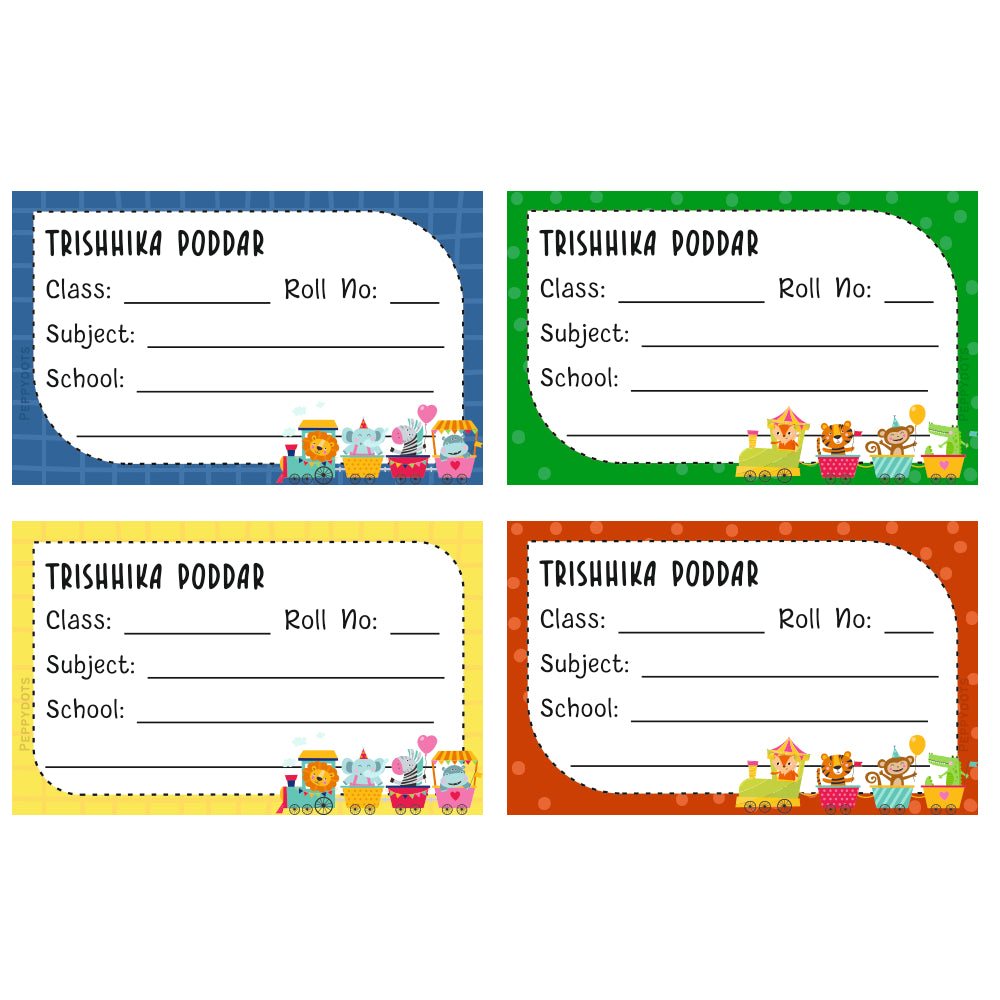 School Book Label - Animals Fun Ride Doxbox Store|]Peppydots
