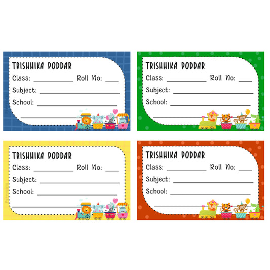 School Book Label - Animals Fun Ride Doxbox Store|]Peppydots