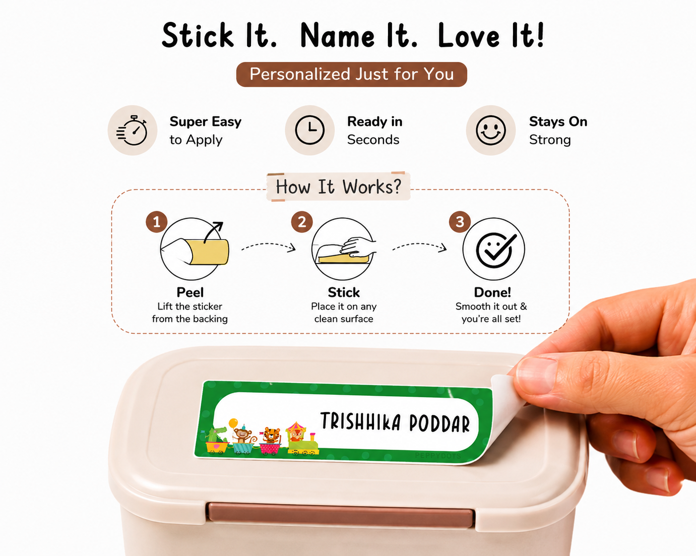 Waterproof Labels - Animals Fun Ride Peppydots|]Peppydots