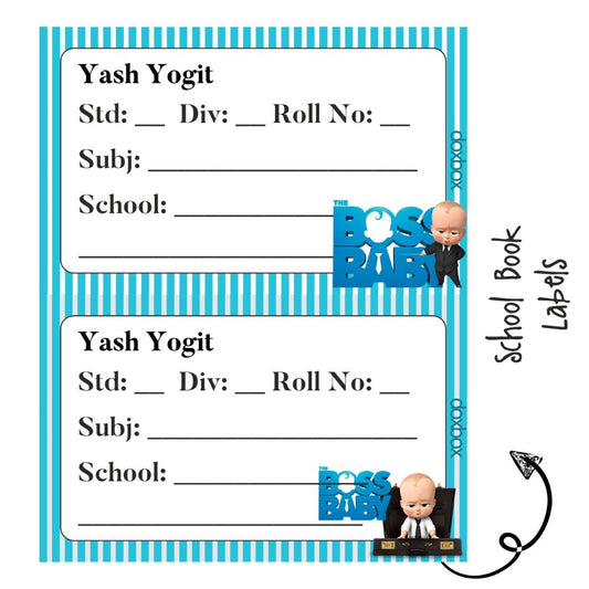 School Book Labels - Baby Boss - Peppydots