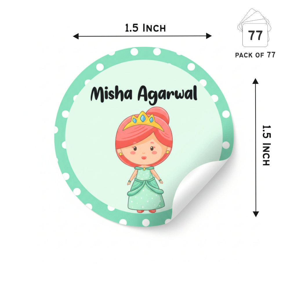Round Waterproof Labels - Baby Princess Doxbox Store|]Peppydots