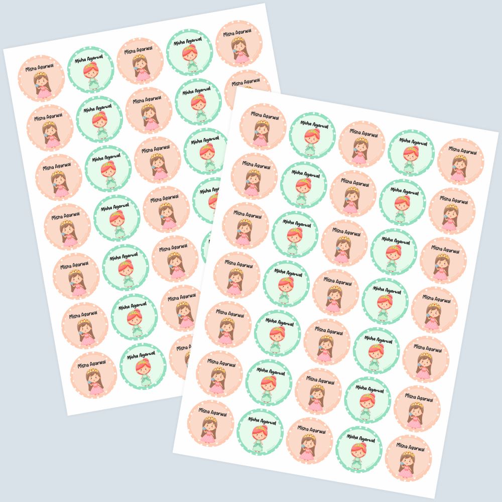 Round Waterproof Labels - Baby Princess Doxbox Store|]Peppydots