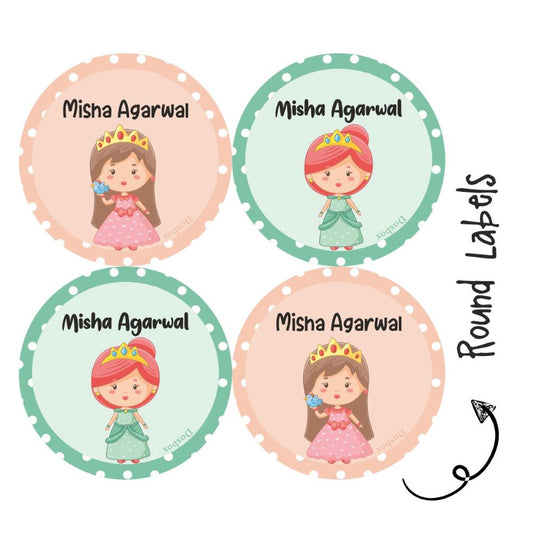 Round Waterproof Labels - Baby Princess Doxbox Store|]Peppydots