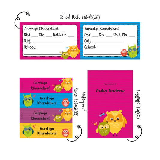 Back to school combo - Cute owl Doxbox Store|]Peppydots