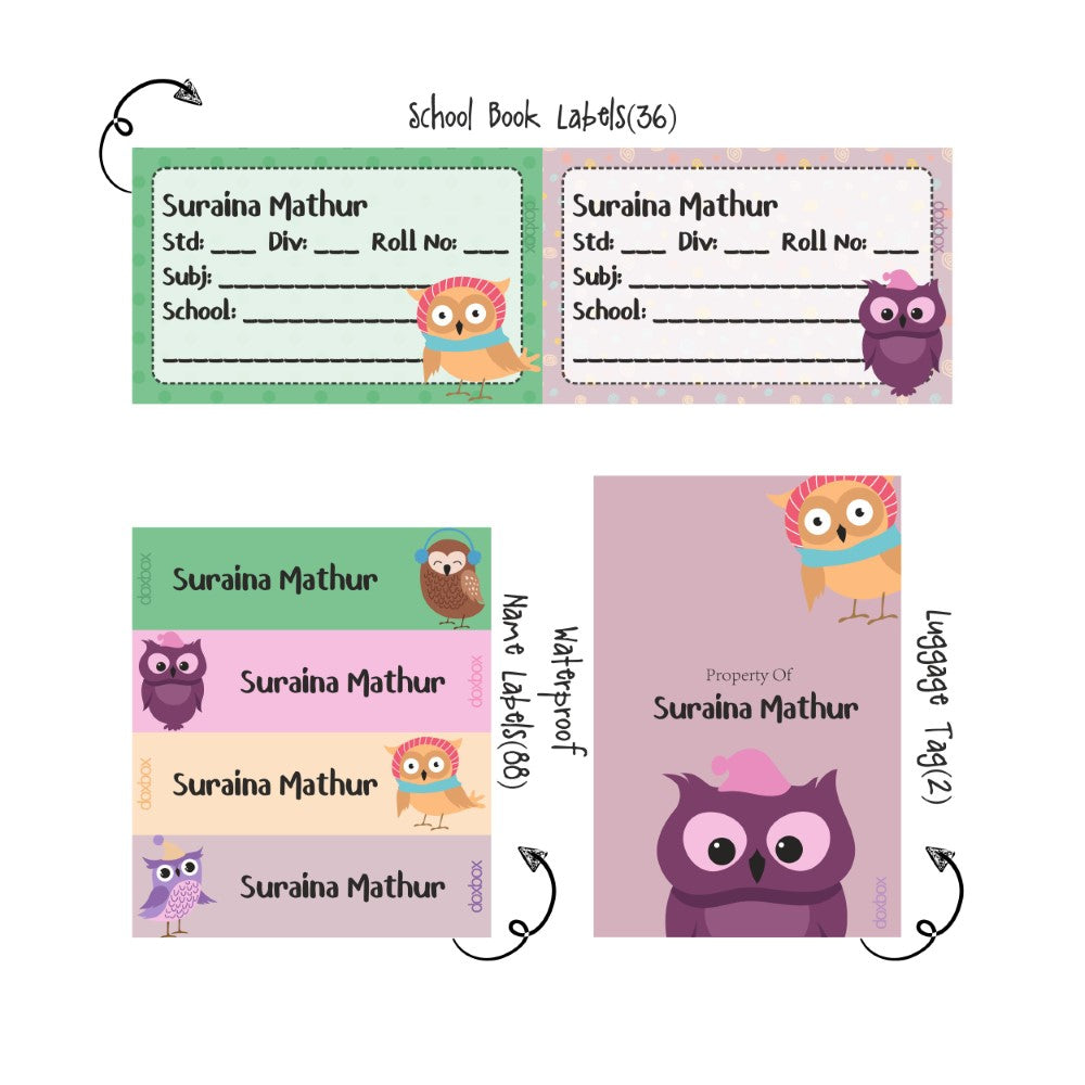 Back to school combo - sweet owl Doxbox Store|]Peppydots