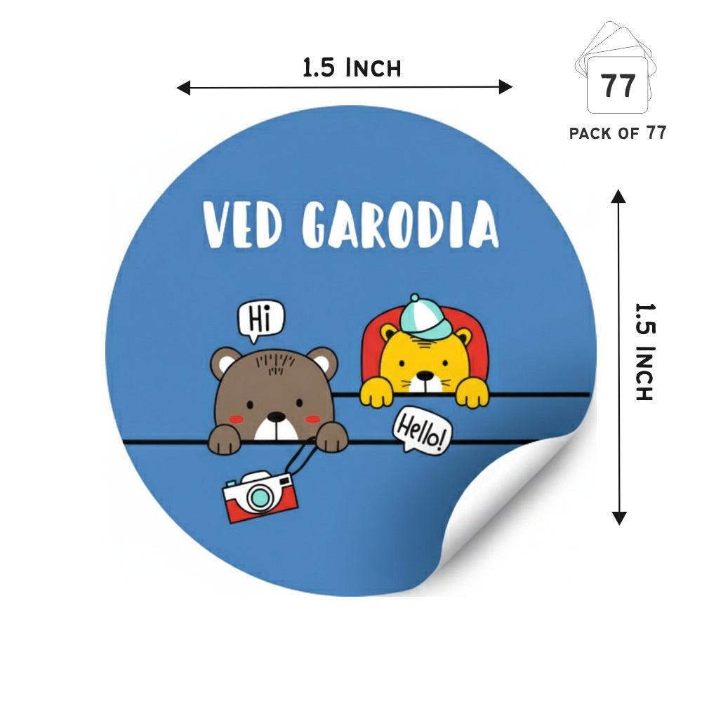 Round Waterproof Labels - Bear Friend Doxbox Store|]Peppydots