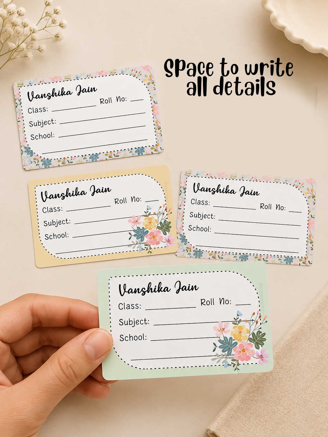 Personalized School Book Labels - Bouquet Peppydots|]Peppydots