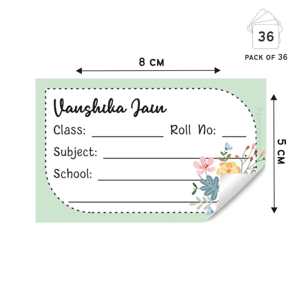 Personalized School Book Labels - Bouquet Peppydots|]Peppydots