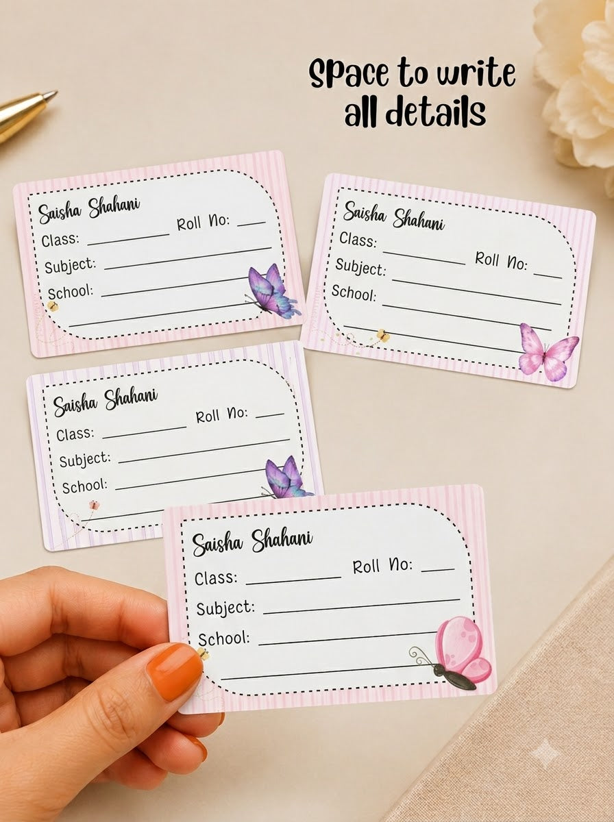 Personalized School Book Labels - Butterfly Magic Peppydots|]Peppydots