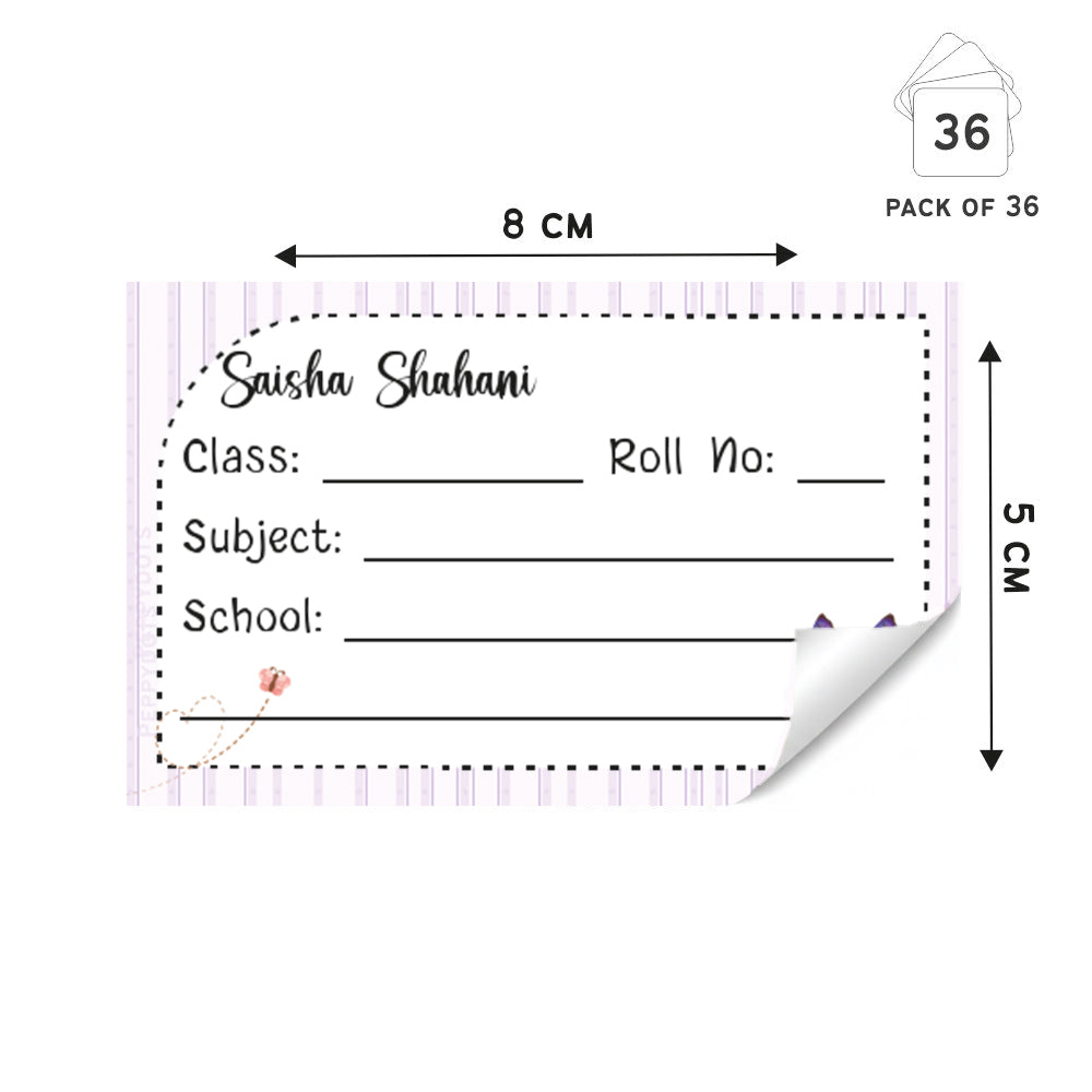 Personalized School Book Labels - Butterfly Magic Peppydots|]Peppydots
