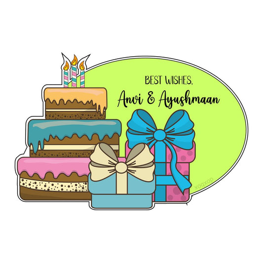 Gift Shape Sticker - Cake & Gifts - Peppydots