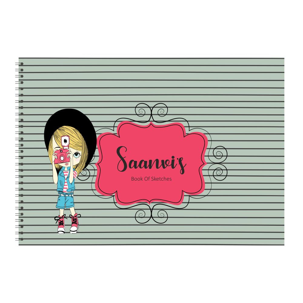Personalised Sketchbook - Camera Girl Doxbox Store|]Peppydots