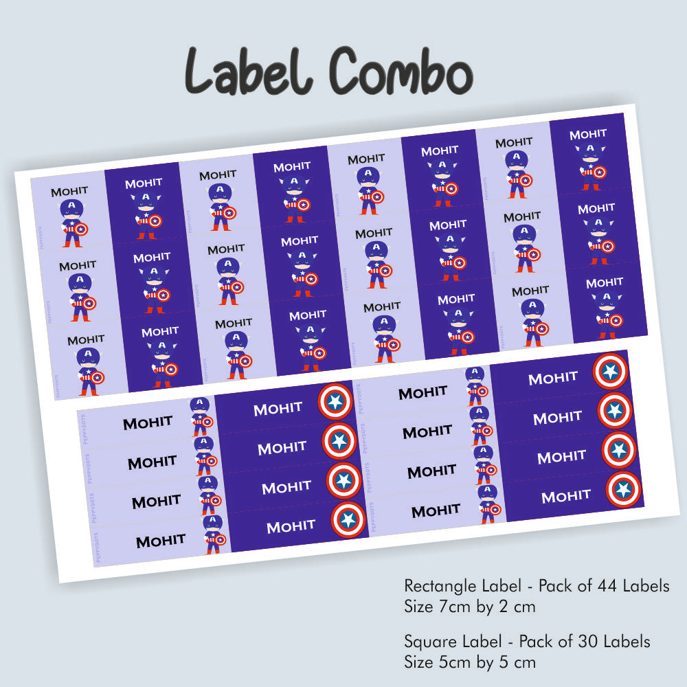 Label Combo - Captain America Doxbox Store|]Peppydots
