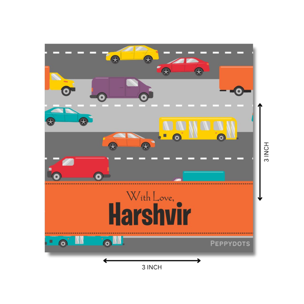 Gift Tag - Car On Road Doxbox Store|]Peppydots