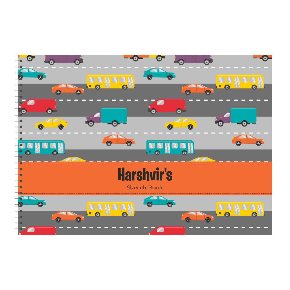 Personalised Sketchbook - Car on Road Doxbox Store|]Peppydots