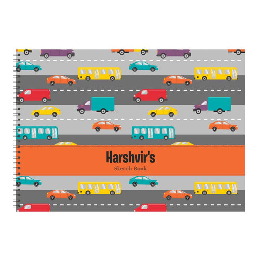 Personalised Sketchbook - Car on Road Doxbox Store|]Peppydots