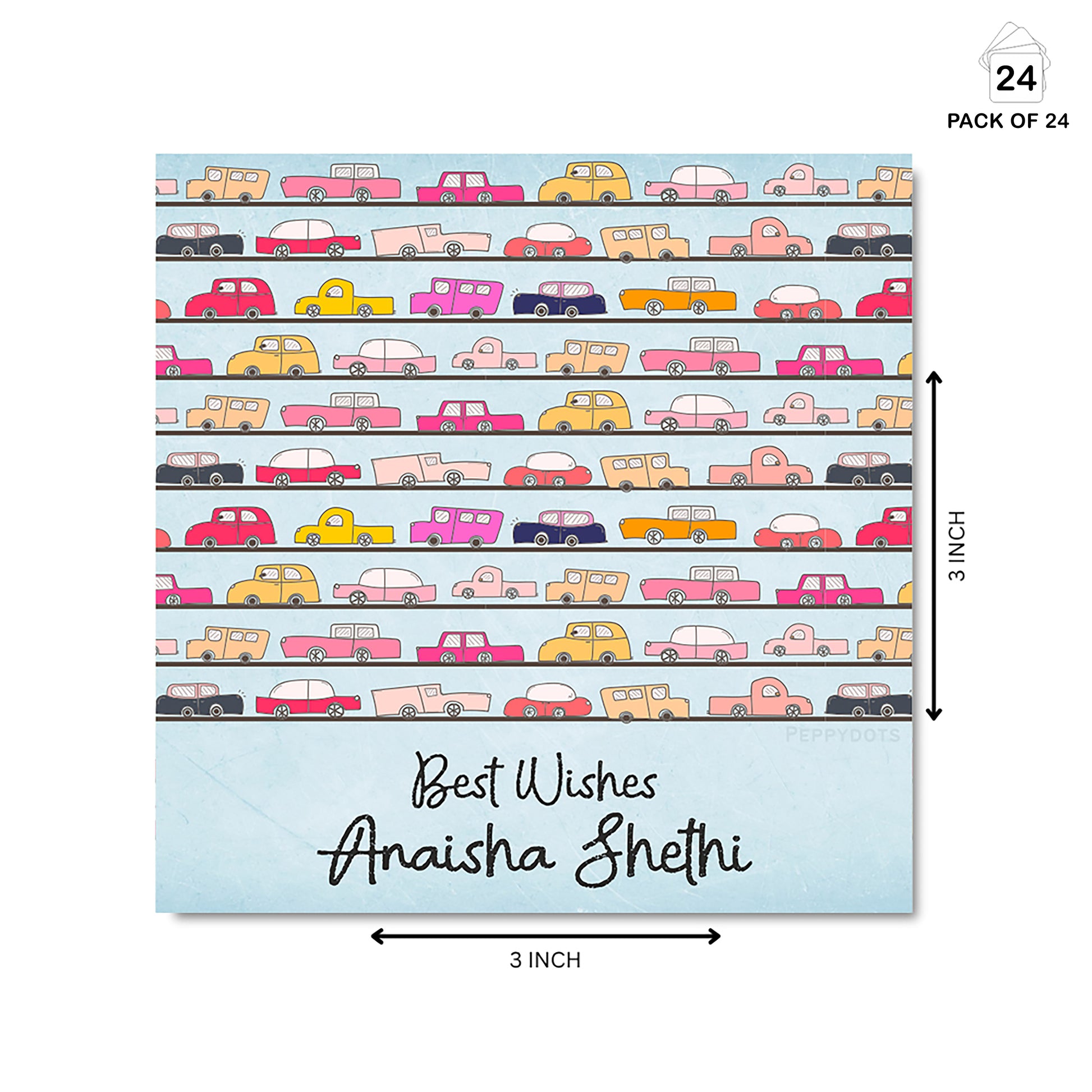 Gift Tag - Car On Road Peppydots|]Peppydots
