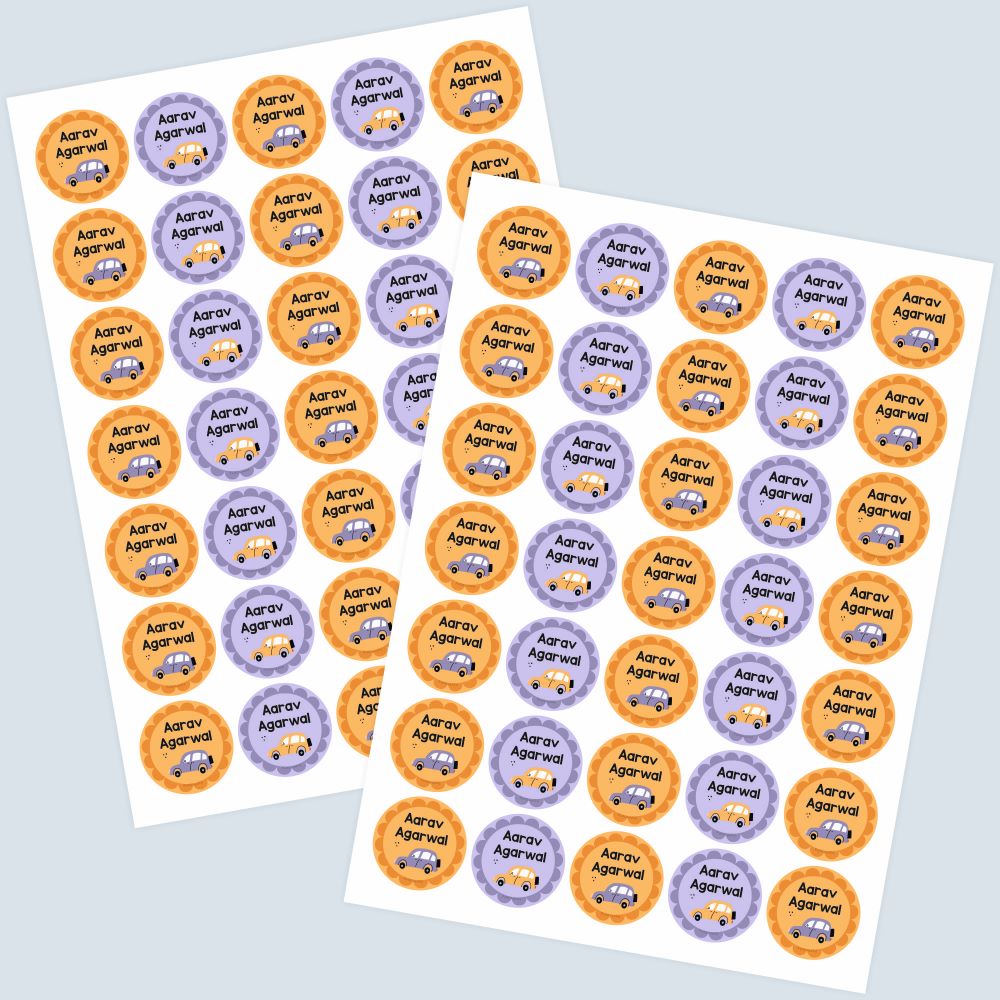 Round Waterproof Labels - Car purple Doxbox Store|]Peppydots