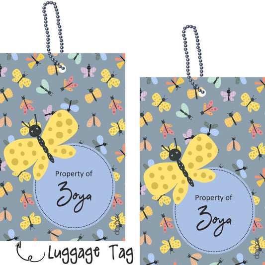 Luggage Tag - Colourful Bugs - Peppydots