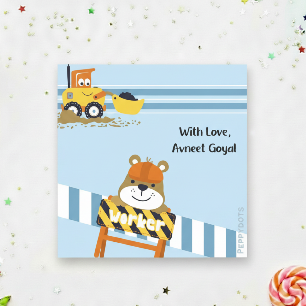 Gift Labels - Construction Bear Doxbox Store|]Peppydots